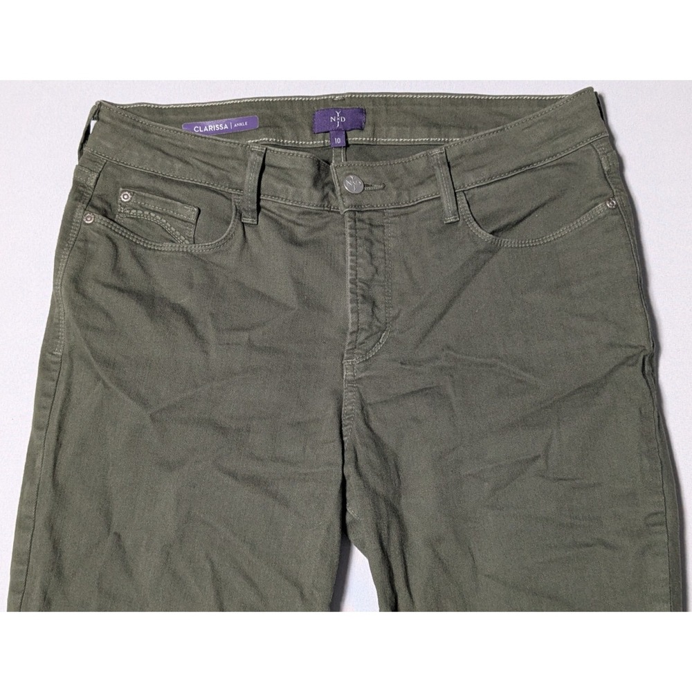 NYDJ Clarissa Ankle Jeans Lift Tuck Tech Green Stretch Denim - Women 10 - Picture 3 of 16